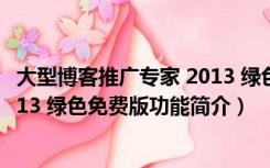 大型博客推广专家 2013 绿色免费版（大型博客推广专家 2013 绿色免费版功能简介）