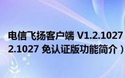 电信飞扬客户端 V1.2.1027 免认证版（电信飞扬客户端 V1.2.1027 免认证版功能简介）