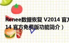 Renee数据恢复 V2014 官方免费版（Renee数据恢复 V2014 官方免费版功能简介）