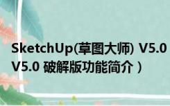 SketchUp(草图大师) V5.0 破解版（SketchUp(草图大师) V5.0 破解版功能简介）