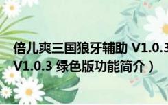 倍儿爽三国狼牙辅助 V1.0.3 绿色版（倍儿爽三国狼牙辅助 V1.0.3 绿色版功能简介）