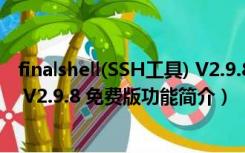 finalshell(SSH工具) V2.9.8 免费版（finalshell(SSH工具) V2.9.8 免费版功能简介）