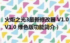 火炬之光3最新修改器 V1.0 绿色版（火炬之光3最新修改器 V1.0 绿色版功能简介）