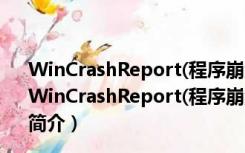 WinCrashReport(程序崩溃查看器) V1.23 绿色免费版（WinCrashReport(程序崩溃查看器) V1.23 绿色免费版功能简介）