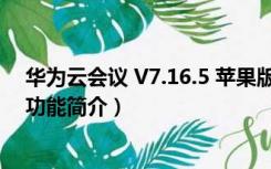 华为云会议 V7.16.5 苹果版（华为云会议 V7.16.5 苹果版功能简介）