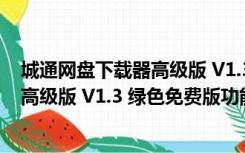 城通网盘下载器高级版 V1.3 绿色免费版（城通网盘下载器高级版 V1.3 绿色免费版功能简介）