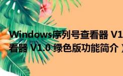 Windows序列号查看器 V1.0 绿色版（Windows序列号查看器 V1.0 绿色版功能简介）