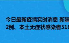 今日最新疫情实时消息 新疆乌鲁木齐市新增本土确诊病例32例、本土无症状感染者518例