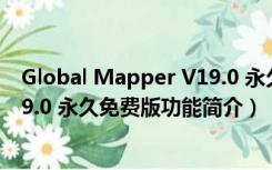 Global Mapper V19.0 永久免费版（Global Mapper V19.0 永久免费版功能简介）