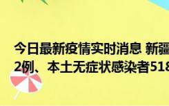 今日最新疫情实时消息 新疆乌鲁木齐市新增本土确诊病例32例、本土无症状感染者518例