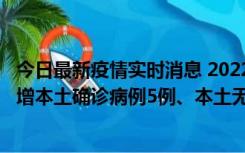 今日最新疫情实时消息 2022年11月7日0时至24时山东省新增本土确诊病例5例、本土无症状感染者58例