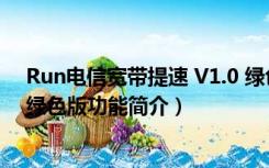 Run电信宽带提速 V1.0 绿色版（Run电信宽带提速 V1.0 绿色版功能简介）