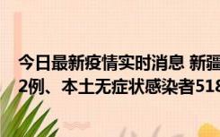 今日最新疫情实时消息 新疆乌鲁木齐市新增本土确诊病例32例、本土无症状感染者518例