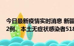 今日最新疫情实时消息 新疆乌鲁木齐市新增本土确诊病例32例、本土无症状感染者518例