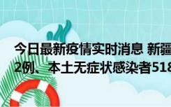 今日最新疫情实时消息 新疆乌鲁木齐市新增本土确诊病例32例、本土无症状感染者518例