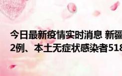 今日最新疫情实时消息 新疆乌鲁木齐市新增本土确诊病例32例、本土无症状感染者518例