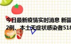 今日最新疫情实时消息 新疆乌鲁木齐市新增本土确诊病例32例、本土无症状感染者518例