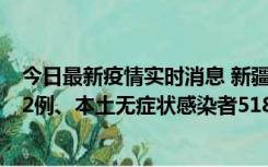 今日最新疫情实时消息 新疆乌鲁木齐市新增本土确诊病例32例、本土无症状感染者518例