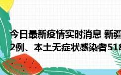 今日最新疫情实时消息 新疆乌鲁木齐市新增本土确诊病例32例、本土无症状感染者518例