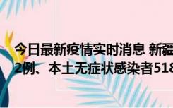 今日最新疫情实时消息 新疆乌鲁木齐市新增本土确诊病例32例、本土无症状感染者518例