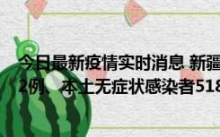 今日最新疫情实时消息 新疆乌鲁木齐市新增本土确诊病例32例、本土无症状感染者518例