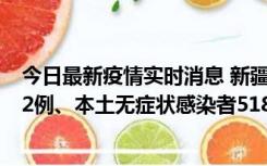 今日最新疫情实时消息 新疆乌鲁木齐市新增本土确诊病例32例、本土无症状感染者518例