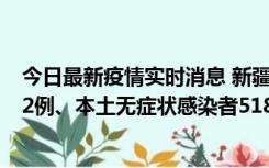 今日最新疫情实时消息 新疆乌鲁木齐市新增本土确诊病例32例、本土无症状感染者518例