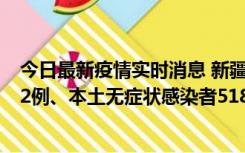 今日最新疫情实时消息 新疆乌鲁木齐市新增本土确诊病例32例、本土无症状感染者518例