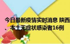 今日最新疫情实时消息 陕西11月8日新增本土确诊病例13例、本土无症状感染者16例