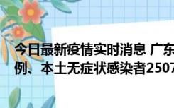 今日最新疫情实时消息 广东11月9日新增本土确诊病例500例、本土无症状感染者2507例