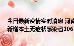 今日最新疫情实时消息 河南昨日新增本土确诊病例178例、新增本土无症状感染者1065例