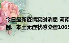 今日最新疫情实时消息 河南11月9日新增本土确诊病例178例、本土无症状感染者1065例
