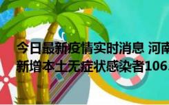 今日最新疫情实时消息 河南昨日新增本土确诊病例178例、新增本土无症状感染者1065例