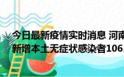 今日最新疫情实时消息 河南昨日新增本土确诊病例178例、新增本土无症状感染者1065例