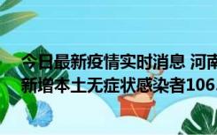 今日最新疫情实时消息 河南昨日新增本土确诊病例178例、新增本土无症状感染者1065例