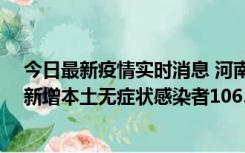 今日最新疫情实时消息 河南昨日新增本土确诊病例178例、新增本土无症状感染者1065例