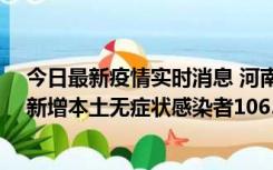 今日最新疫情实时消息 河南昨日新增本土确诊病例178例、新增本土无症状感染者1065例