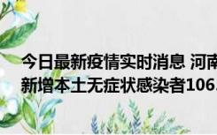 今日最新疫情实时消息 河南昨日新增本土确诊病例178例、新增本土无症状感染者1065例