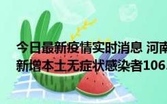 今日最新疫情实时消息 河南昨日新增本土确诊病例178例、新增本土无症状感染者1065例