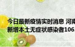 今日最新疫情实时消息 河南昨日新增本土确诊病例178例、新增本土无症状感染者1065例