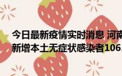 今日最新疫情实时消息 河南昨日新增本土确诊病例178例、新增本土无症状感染者1065例