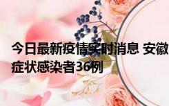 今日最新疫情实时消息 安徽11月10日新增确诊病例1例、无症状感染者36例