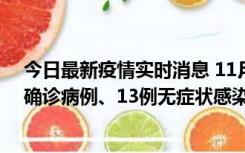 今日最新疫情实时消息 11月11日0-10时，宁波市新增4例确诊病例、13例无症状感染者，均在集中隔离点检出