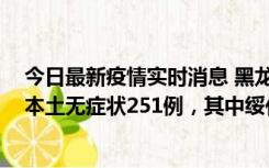 今日最新疫情实时消息 黑龙江11月10日新增本土确诊9例、本土无症状251例，其中绥化市235例