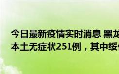 今日最新疫情实时消息 黑龙江11月10日新增本土确诊9例、本土无症状251例，其中绥化市235例