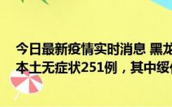 今日最新疫情实时消息 黑龙江11月10日新增本土确诊9例、本土无症状251例，其中绥化市235例