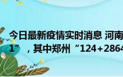 今日最新疫情实时消息 河南11月10日新增本土“124+2881”，其中郑州“124+2864”