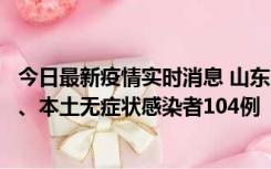 今日最新疫情实时消息 山东11月10日新增本土确诊病例5例、本土无症状感染者104例