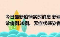 今日最新疫情实时消息 新疆维吾尔自治区11月10日新增确诊病例30例、无症状感染者638例