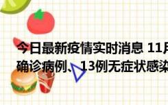 今日最新疫情实时消息 11月11日0-10时，宁波市新增4例确诊病例、13例无症状感染者，均在集中隔离点检出